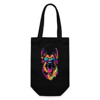 Berger Allemand Couleurs vives Pop Art Chien Chiens de berger - Sac à bouteille - noir - Devant