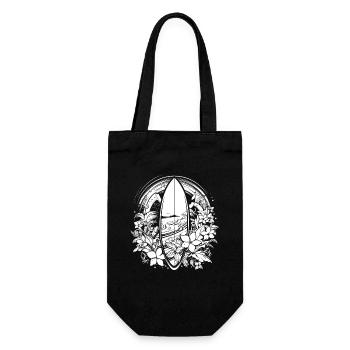 Surfboard Comic Style - Gift Bag for Bottles - black - Front