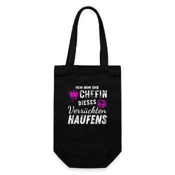 Bin Die Stolze Chefin Dieses Verrückten Haufens - Geschenkbeutel für Flaschen - Schwarz - Vorne
