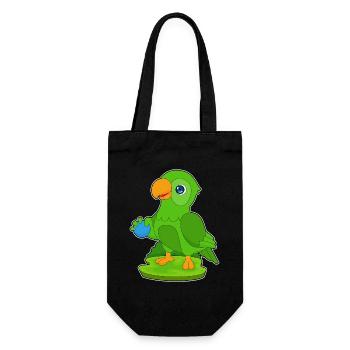 Perroquet mignon - Sac à bouteille - noir - Devant