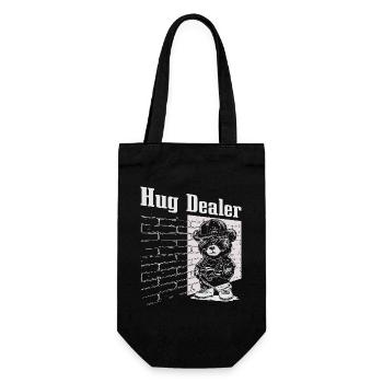 Cool Gangster Teddy Bear as Hug Dealer - Gift Bag for Bottles - black - Front
