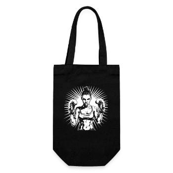 Weiblicher Boxer - Geschenkbeutel für Flaschen - Schwarz - Vorne