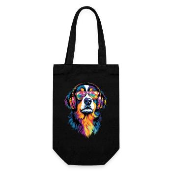 Berner Sennenhund Süße Hunde Schweizer Sennenhunde - Geschenkbeutel für Flaschen - Schwarz - Vorne