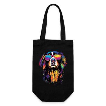Berner Sennenhund Süße Hunde Schweizer Sennenhunde - Geschenkbeutel für Flaschen - Schwarz - Vorne
