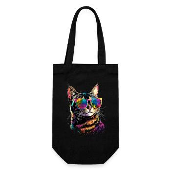 Bengal Katze Leopard Cat Leopardette Bengal Katzen - Geschenkbeutel für Flaschen - Schwarz - Vorne