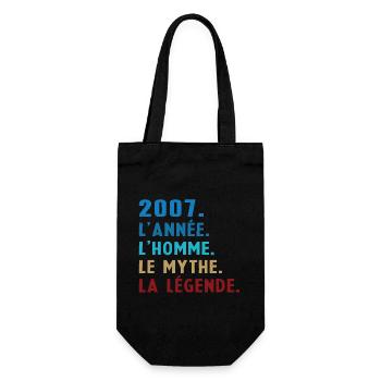 2007 Year Man Myth Legend - Gift Bag for Bottles - black - Front