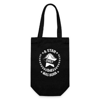  Geburtstag Stern geboren 2007 - Geschenkbeutel für Flaschen - Schwarz - Vorne