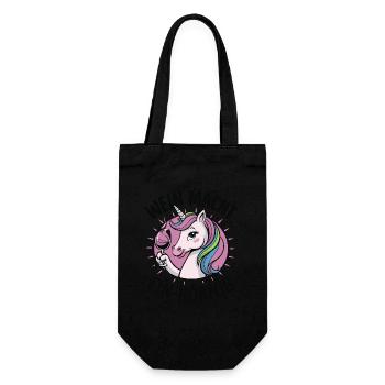 Einhorn und Wein - Geschenkbeutel für Flaschen - Schwarz - Vorne