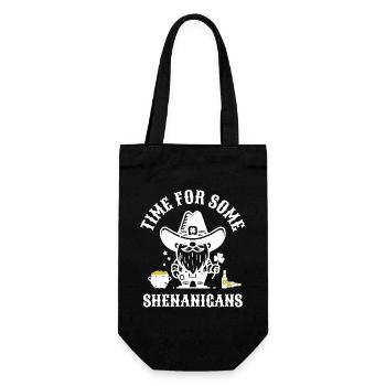 St. Patrick's Time For Some Shenanigans Clover - Gift Bag for Bottles - black - Front