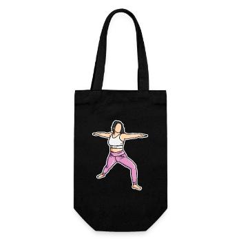 Yogini Zeichnung - Geschenkbeutel für Flaschen - Schwarz - Vorne