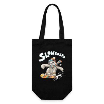 Sloth Snowboard Pun Slowboard Humor Winter Sports - Gift Bag for Bottles - black - Front