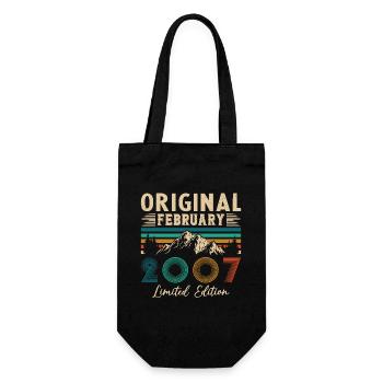 Février 2007 Vintage Anniversaire 2007 Cadeau - Sac à bouteille - noir - Devant