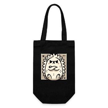 Hérisson mignon boudeur et offensé - Sac à bouteille - noir - Devant