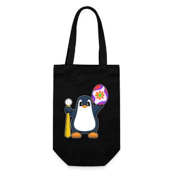 Pinguin Ostern Baseball - Geschenkbeutel für Flaschen - Schwarz - Vorne