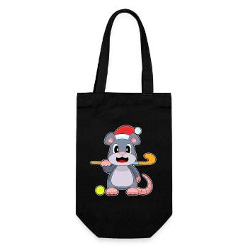 Mouse Christmas Field Hockey - Gift Bag for Bottles - black - Front