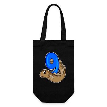 9th Birthday Motif Eel - 9 Years - Gift Bag for Bottles - black - Front