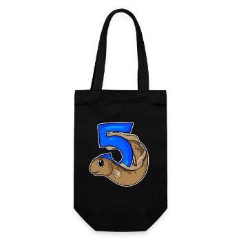 5. Geburtstag Motiv Fische - 5 jahre - Geschenkbeutel für Flaschen - Schwarz - Vorne