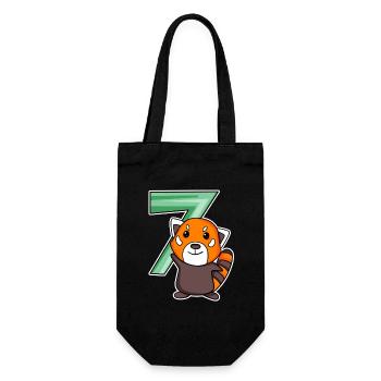 7th Birthday Motif Western Little Panda - Gift Bag for Bottles - black - Front