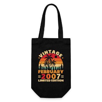 February 2007 Vintage Birthday 2007 Gift - Gift Bag for Bottles - black - Front