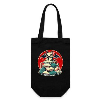 Happy Bat – Sur une pile d’oreillers - Sac à bouteille - noir - Devant
