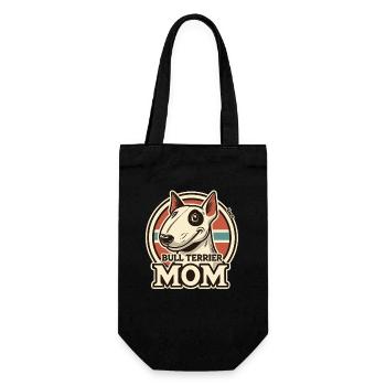 Glücklicher Bully für die Bullterrier Hunde Mama - Geschenkbeutel für Flaschen - Schwarz - Vorne