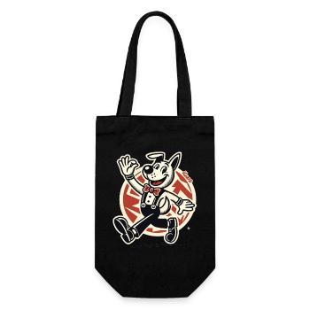 Fröhlicher Retro-Hund – Vintage Cartoon Stil - Geschenkbeutel für Flaschen - Schwarz - Vorne