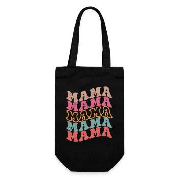 Motif de texte rétro groovy maman - Sac à bouteille - noir - Devant