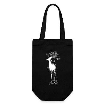 Envahi par la végétation Racines Cerf Gothique Dark Fantasy Nature - Sac à bouteille - noir - Devant
