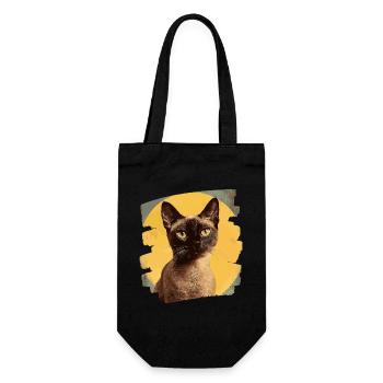 Burmese Burma Cat Retro - Gift Bag for Bottles - black - Front