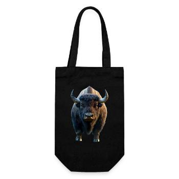 Bison, Bison, Wild Cattle, Buffalo, American Bison - Gift Bag for Bottles - black - Front