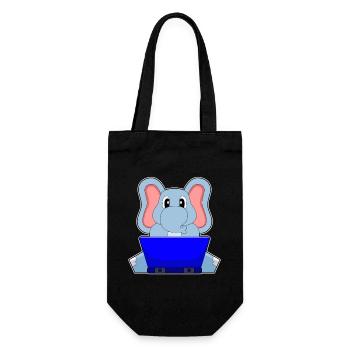 Elephant Laptop - Gift Bag for Bottles - black - Front