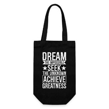 dream the Impossible seek the unknown achieve - Gift Bag for Bottles - black - Front