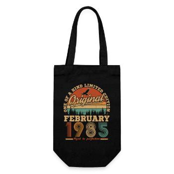 Février 1985 Vintage Anniversaire 1985 Cadeau - Sac à bouteille - noir - Devant