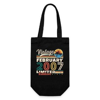 February 2007 Vintage Birthday 2007 Gift - Gift Bag for Bottles - black - Front