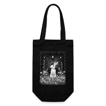 Boho Bunny Spring Bunny Motif Bohemian Cottagecore - Gift Bag for Bottles - black - Front