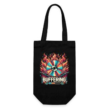 Pufferung - Flamingo CD Retro Nostalgisches Design - Geschenkbeutel für Flaschen - Schwarz - Vorne