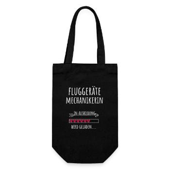 Fluggerätemechanikerin Ausbildung Beruf Geschenk - Geschenkbeutel für Flaschen - Schwarz - Vorne