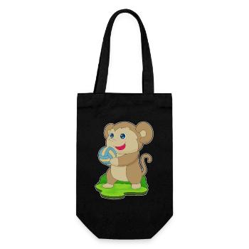 Monkey Volleyball Player Volleyball - Gift Bag for Bottles - black - Front