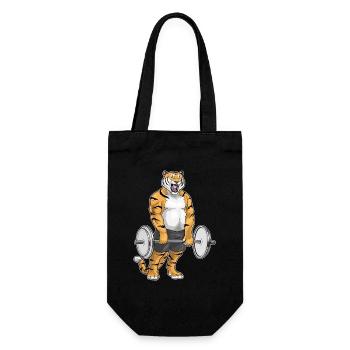 Bodybuilder Tiger Bodybuilding avec haltère - Sac à bouteille - noir - Devant