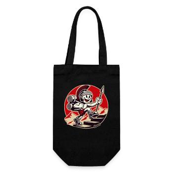 Cheerful Roman soldier hiking - Gift Bag for Bottles - black - Front
