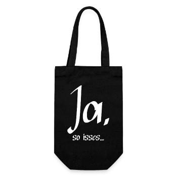Ja, so isses ... - Geschenkbeutel für Flaschen - Schwarz - Vorne