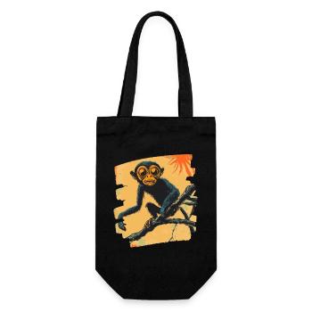 Monkey - Gift Bag for Bottles - black - Front
