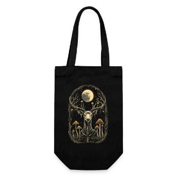 Moonlit Deer in Fungal Grove - Gift Bag for Bottles - black - Front
