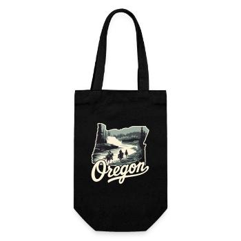 Oregon Portland Amerika Bundesstaat für Oregon - Geschenkbeutel für Flaschen - Schwarz - Vorne