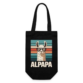 Papa Alpaga Papa Drôle Lama Cadeau de Fête des Pères - Sac à bouteille - noir - Devant
