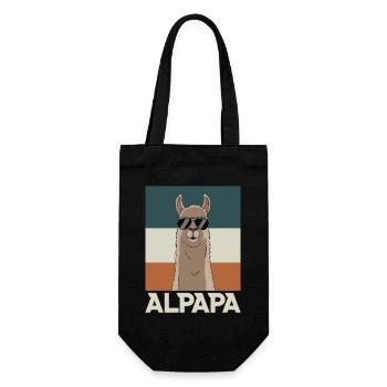 Papa Alpaga Papa Drôle Lama Cadeau de Fête des Pères - Sac à bouteille - noir - Devant