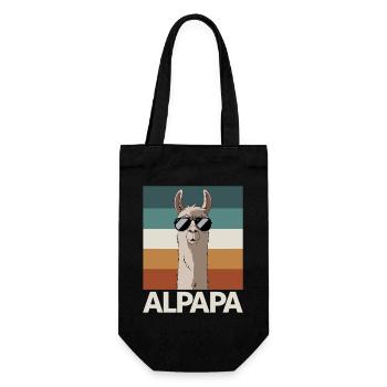 Papa Alpaga Papa Drôle Lama Cadeau de Fête des Pères - Sac à bouteille - noir - Devant