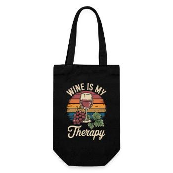Le vin est ma tenue de verre à vin thérapeutique pour - Sac à bouteille - noir - Devant