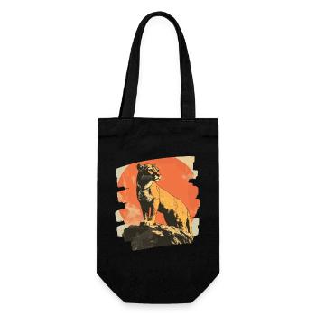 Lion de montagne Rétro - Sac à bouteille - noir - Devant