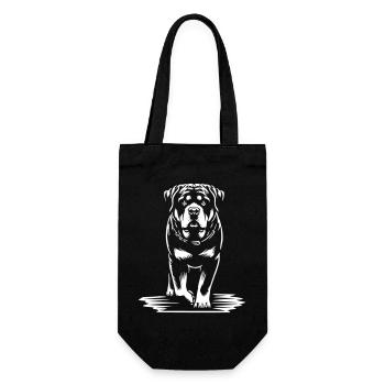 Rottweiler "Black Edition" - Geschenkbeutel für Flaschen - Schwarz - Vorne